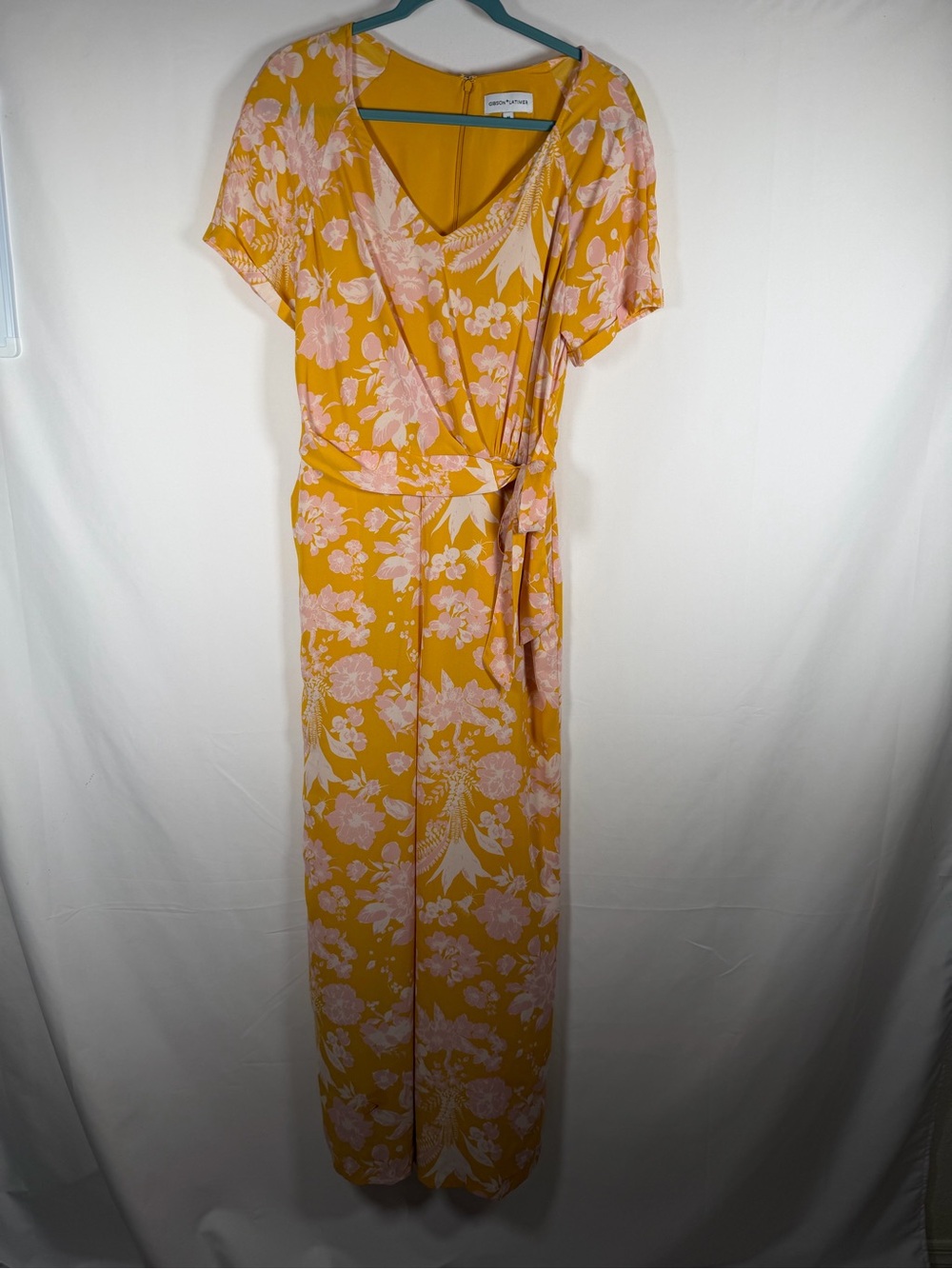 Gibson Latimer‎ Mustard Yellow Floral Jumpsuit